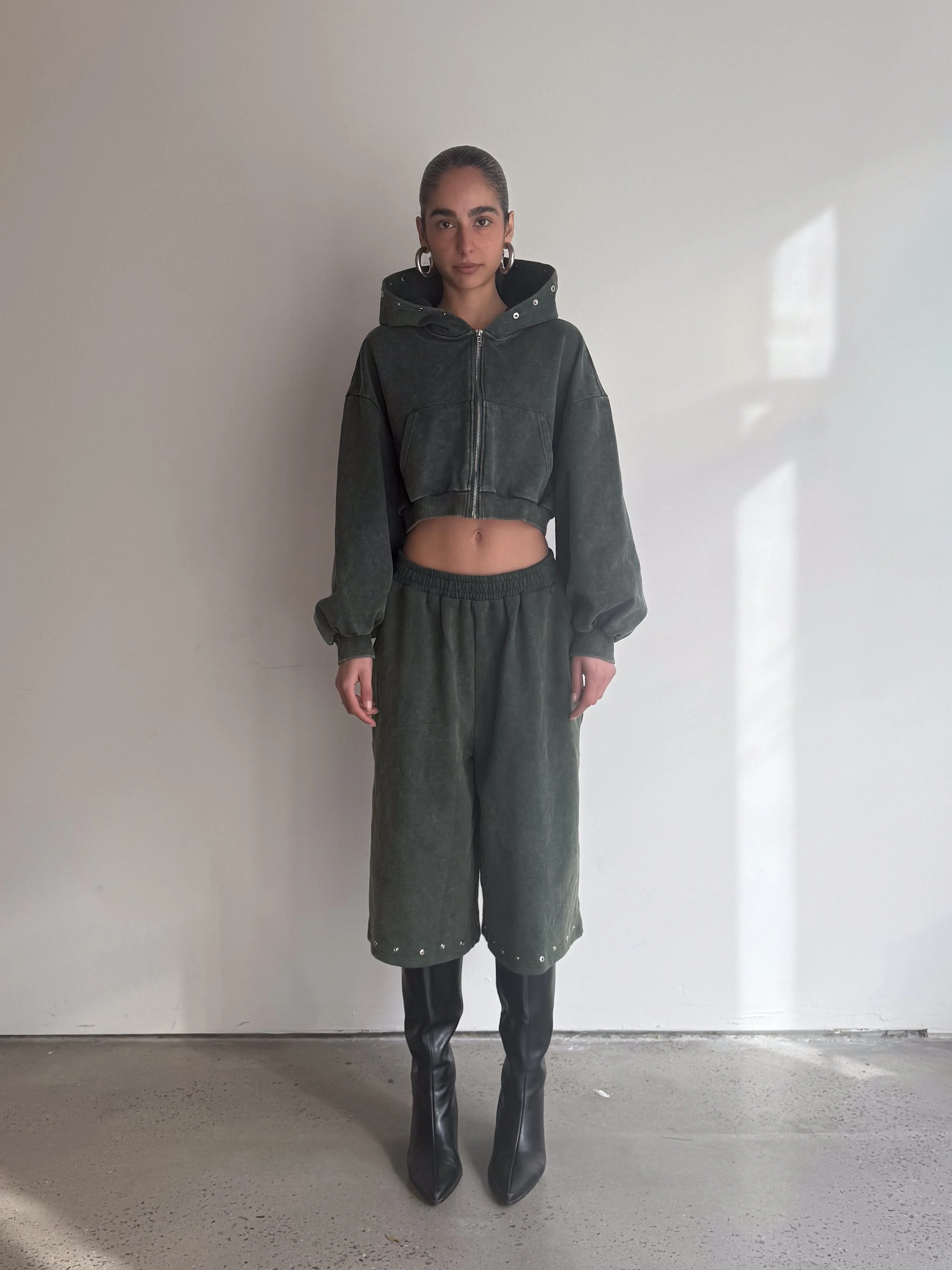 BioLeather Cropped Tailored Leather Jacket - Brown — DANZ